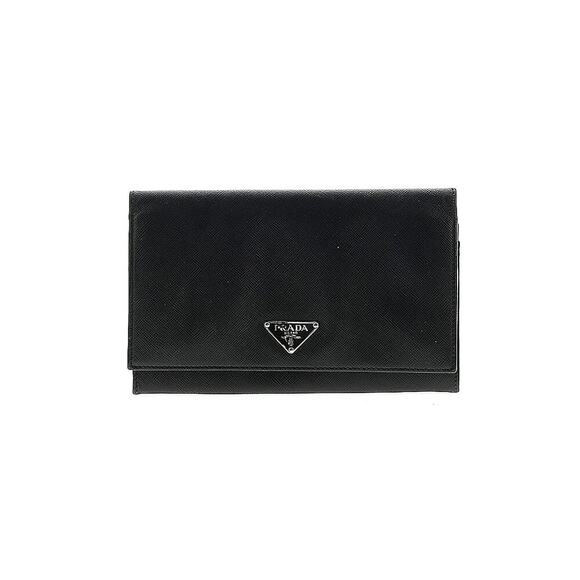 Prada Saffiano Continental Flap Wallet in Black - Picture 1 of 12